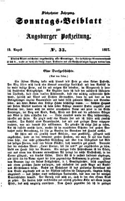 Augsburger Postzeitung. Sonntags-Beiblatt (Augsburger Postzeitung) Samstag 15. August 1857