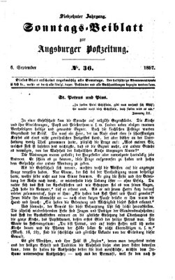 Augsburger Postzeitung. Sonntags-Beiblatt (Augsburger Postzeitung) Sonntag 6. September 1857