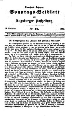 Augsburger Postzeitung. Sonntags-Beiblatt (Augsburger Postzeitung) Sonntag 15. November 1857