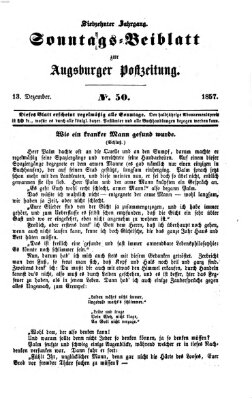 Augsburger Postzeitung. Sonntags-Beiblatt (Augsburger Postzeitung) Sonntag 13. Dezember 1857