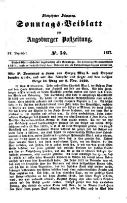 Augsburger Postzeitung. Sonntags-Beiblatt (Augsburger Postzeitung) Sonntag 27. Dezember 1857