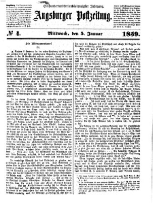 Augsburger Postzeitung Mittwoch 5. Januar 1859