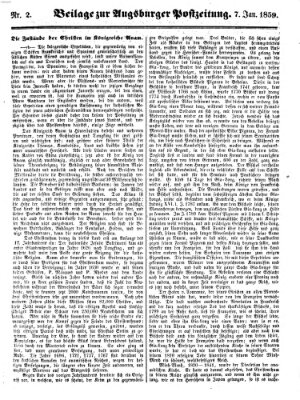 Augsburger Postzeitung Freitag 7. Januar 1859