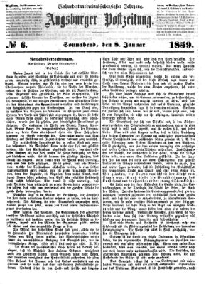 Augsburger Postzeitung Samstag 8. Januar 1859