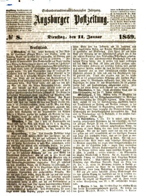 Augsburger Postzeitung Dienstag 11. Januar 1859