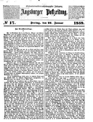 Augsburger Postzeitung Freitag 21. Januar 1859