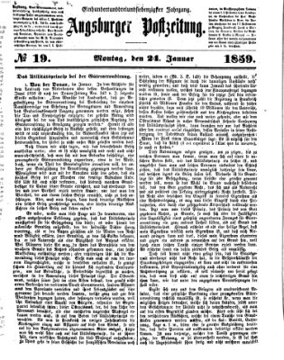 Augsburger Postzeitung Montag 24. Januar 1859