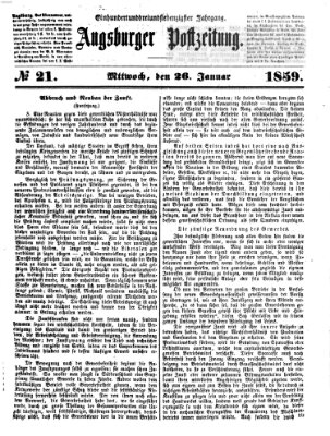 Augsburger Postzeitung Mittwoch 26. Januar 1859