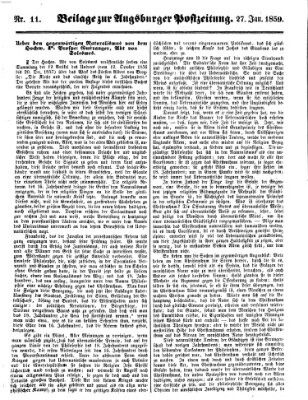 Augsburger Postzeitung Donnerstag 27. Januar 1859