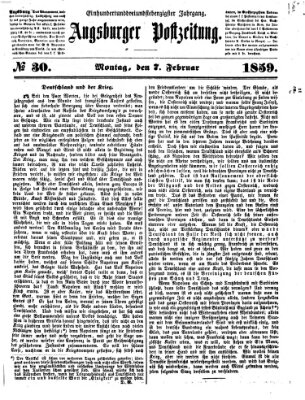 Augsburger Postzeitung Montag 7. Februar 1859