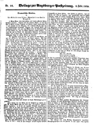 Augsburger Postzeitung Dienstag 8. Februar 1859