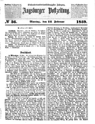 Augsburger Postzeitung Montag 14. Februar 1859