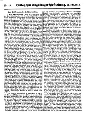 Augsburger Postzeitung Montag 14. Februar 1859