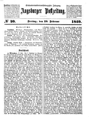 Augsburger Postzeitung Freitag 18. Februar 1859