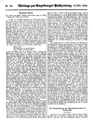 Augsburger Postzeitung Freitag 18. Februar 1859