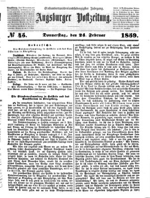 Augsburger Postzeitung Donnerstag 24. Februar 1859