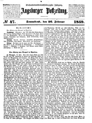 Augsburger Postzeitung Samstag 26. Februar 1859