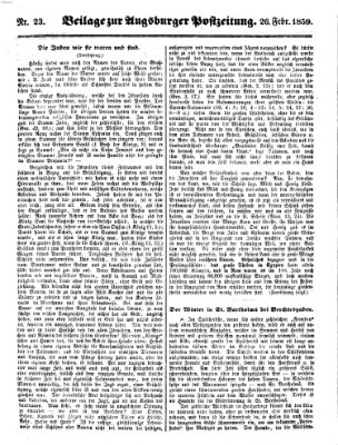 Augsburger Postzeitung Samstag 26. Februar 1859