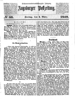 Augsburger Postzeitung Freitag 4. März 1859