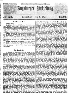 Augsburger Postzeitung Samstag 5. März 1859