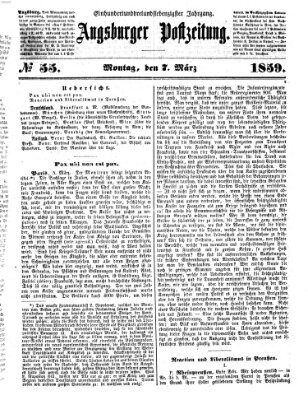 Augsburger Postzeitung Montag 7. März 1859