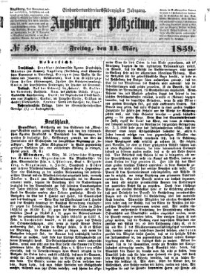 Augsburger Postzeitung Freitag 11. März 1859