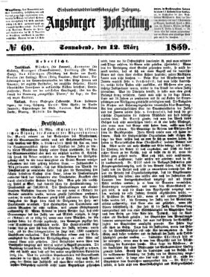 Augsburger Postzeitung Samstag 12. März 1859