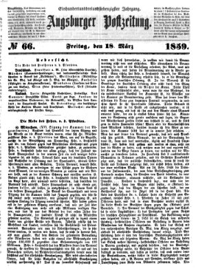 Augsburger Postzeitung Freitag 18. März 1859