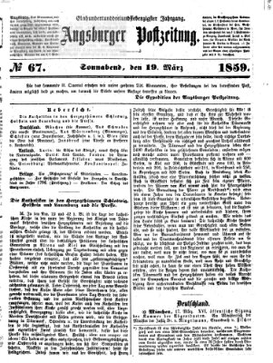 Augsburger Postzeitung Samstag 19. März 1859