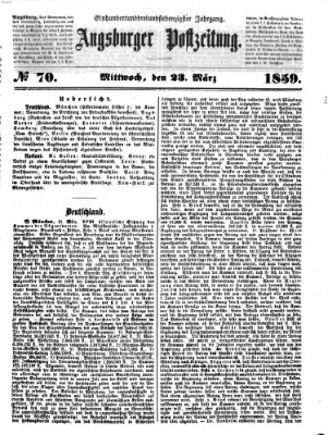 Augsburger Postzeitung Mittwoch 23. März 1859