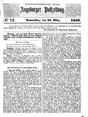 Augsburger Postzeitung Donnerstag 24. März 1859