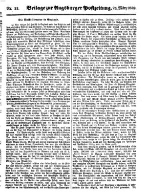 Augsburger Postzeitung Donnerstag 24. März 1859