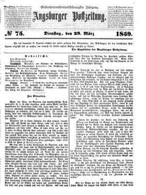 Augsburger Postzeitung Dienstag 29. März 1859