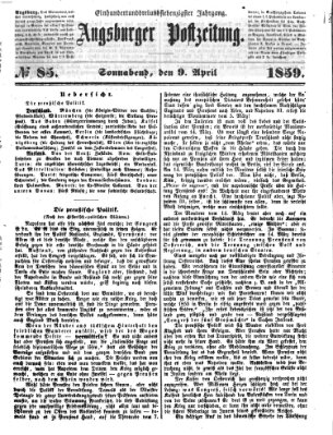 Augsburger Postzeitung Samstag 9. April 1859