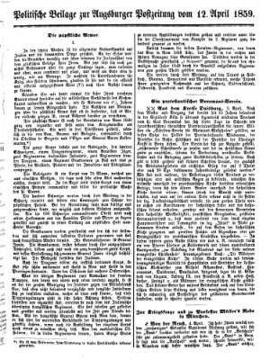 Augsburger Postzeitung Dienstag 12. April 1859