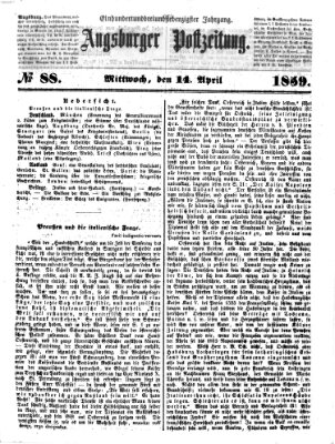 Augsburger Postzeitung Mittwoch 13. April 1859