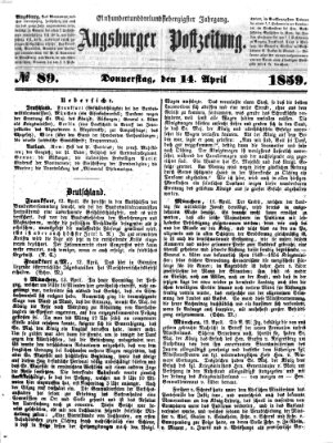 Augsburger Postzeitung Donnerstag 14. April 1859