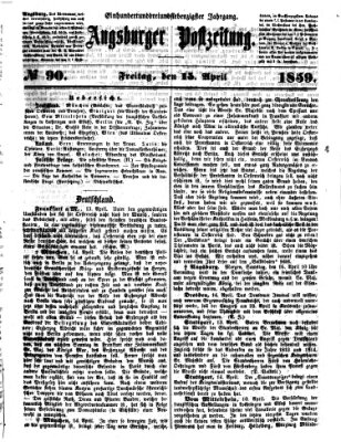 Augsburger Postzeitung Freitag 15. April 1859