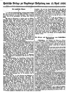 Augsburger Postzeitung Freitag 15. April 1859