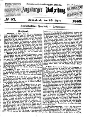 Augsburger Postzeitung Samstag 23. April 1859