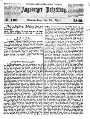 Augsburger Postzeitung Donnerstag 28. April 1859