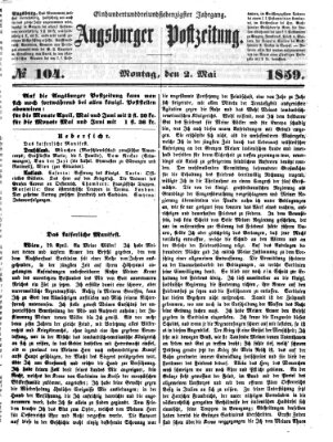 Augsburger Postzeitung Montag 2. Mai 1859