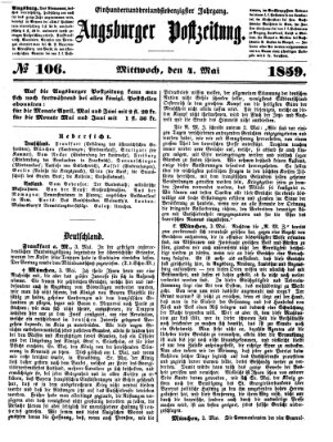 Augsburger Postzeitung Mittwoch 4. Mai 1859