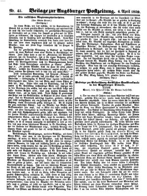 Augsburger Postzeitung Freitag 6. Mai 1859