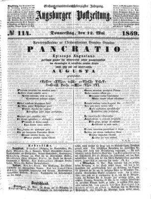 Augsburger Postzeitung Donnerstag 12. Mai 1859