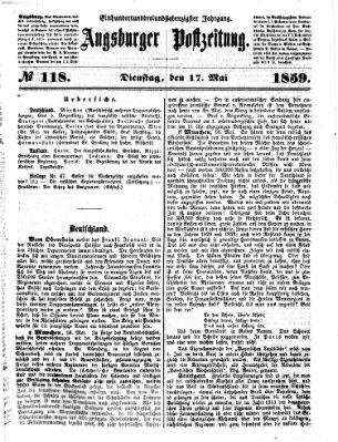 Augsburger Postzeitung Dienstag 17. Mai 1859