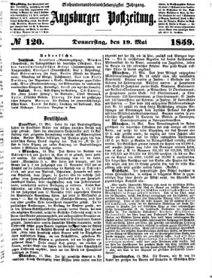 Augsburger Postzeitung Donnerstag 19. Mai 1859