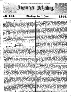 Augsburger Postzeitung Dienstag 7. Juni 1859