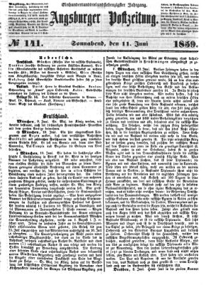 Augsburger Postzeitung Samstag 11. Juni 1859