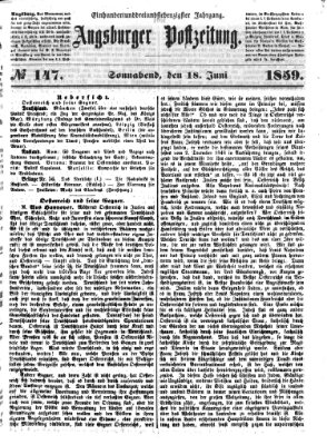 Augsburger Postzeitung Samstag 18. Juni 1859